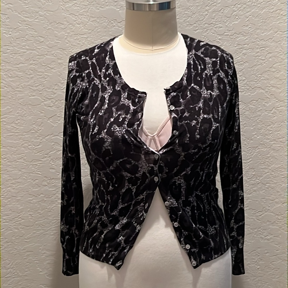 George | Black and Grey Cheetah Cardigan